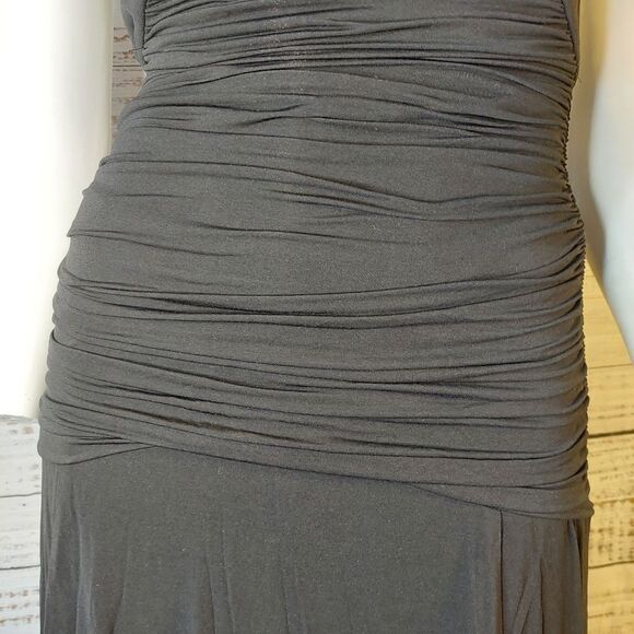 Le chateau Black Long Ruched Knit Formal Dress XXS - Picture 15 of 15